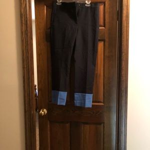 Black with blue border dress pants. Never worn